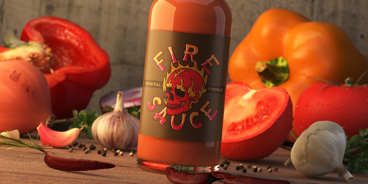 Fire Sauce Fill Font preview